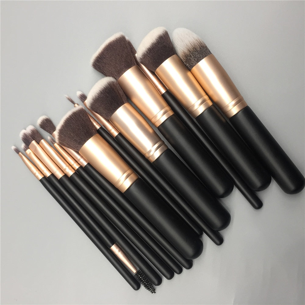 14 Piece Black Makeup Brush Set