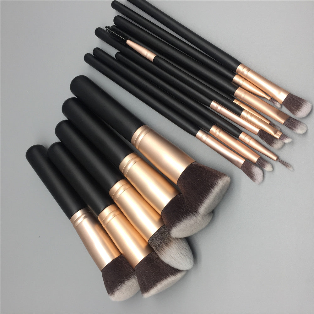 14 Piece Black Makeup Brush Set