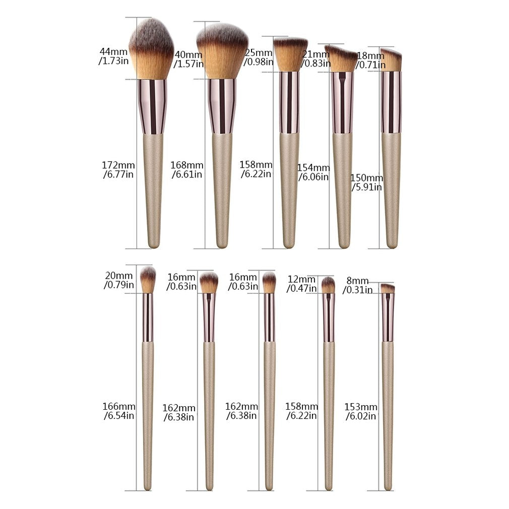 The Sophie Makeup Brush Set (10 piece set)