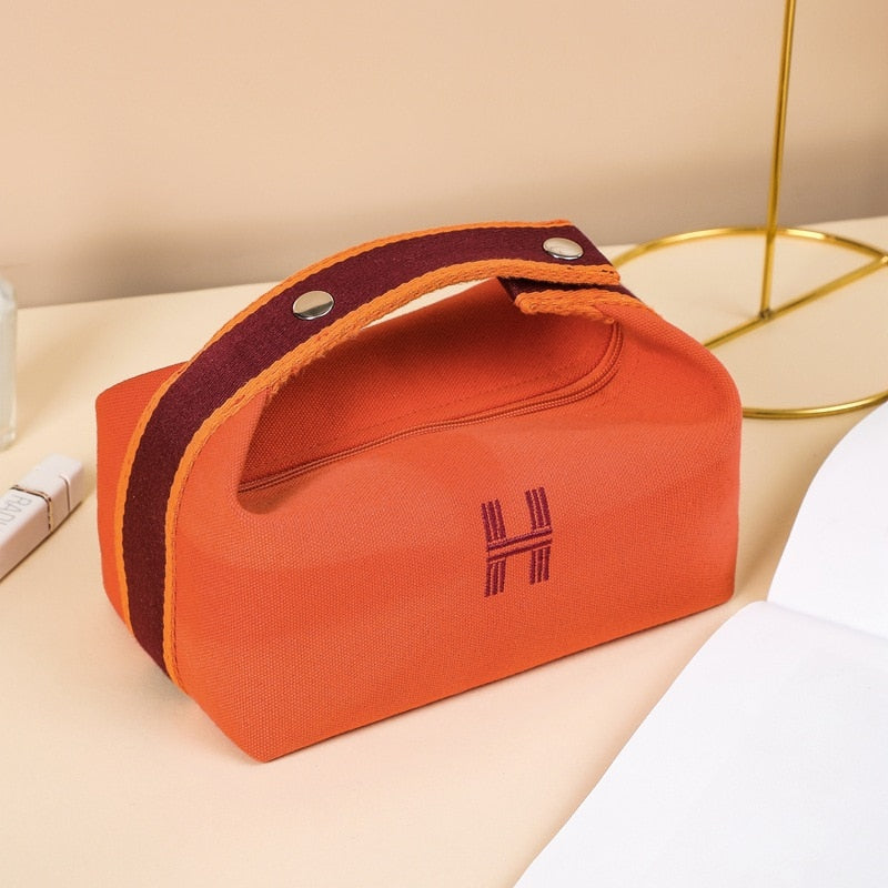 "H" Canvas Makeup Bag