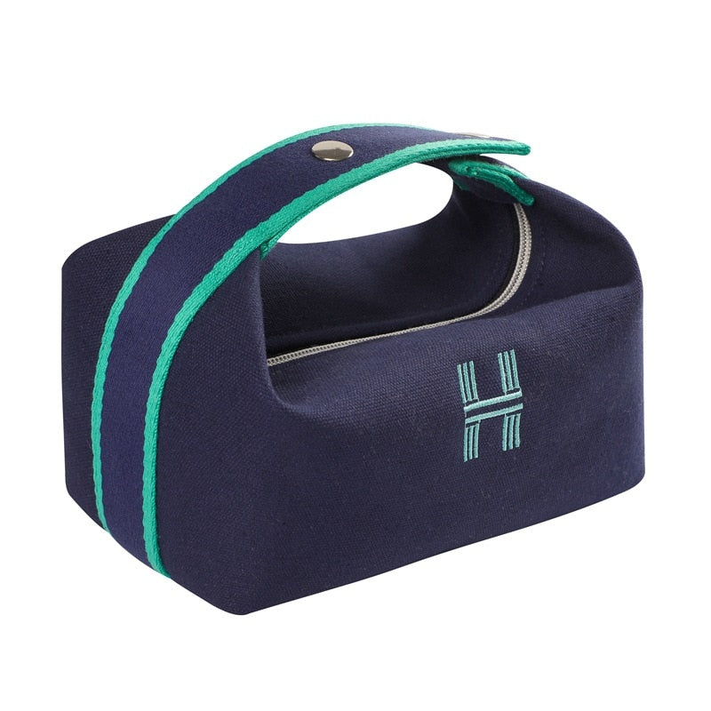 "H" Canvas Makeup Bag