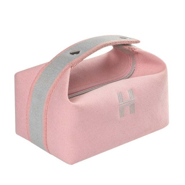 "H" Canvas Makeup Bag