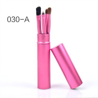 5 Piece Makeup Brush Set With Cup Tube Holder